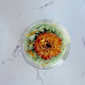 Handmade cherry blossom green tea sugar scrub.